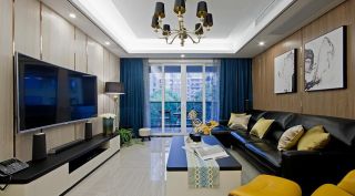 140平米现代风格客厅室内电视墙装修设计