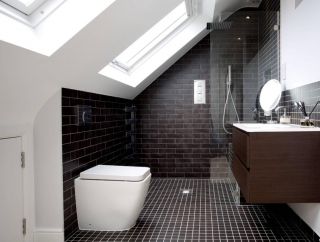 现代风格小型阁楼卫生间地砖设计图片