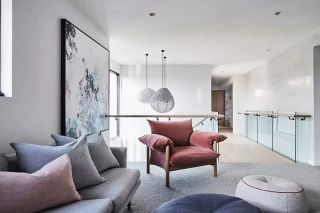 300平现代风格别墅休闲区沙发椅子效果图