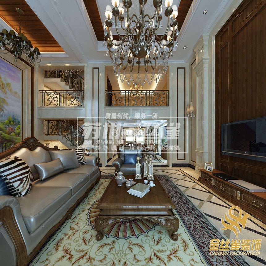 南城雅苑新古典风格别墅客厅沙发装修设计图