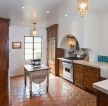 美式复古风格家庭厨房地板砖设计图片