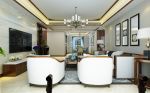 180平米中式式四居客厅沙发背景墙装修设计效果图