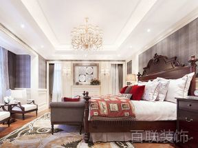 欧式古典风格别墅卧室实木床设计图片大全
