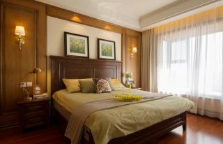 美式复古风格卧室床头墙壁灯设计效果图2023