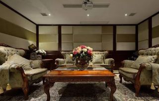 美式复古风格客厅沙发摆放装饰设计效果图大全