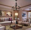 117平新中式风格客厅沙发摆放设计效果图片