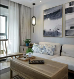 最新现代三居98平米客厅沙发背景墙装修设计效果图欣赏
