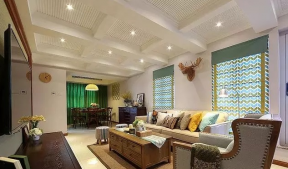 最新现代三居98平米客厅沙发装修设计效果图欣赏