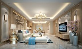 丽雅龙城三居165平米中式客厅装修设计效果图