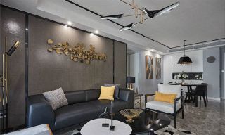 100平米现代三居沙发背景墙装修设计效果图