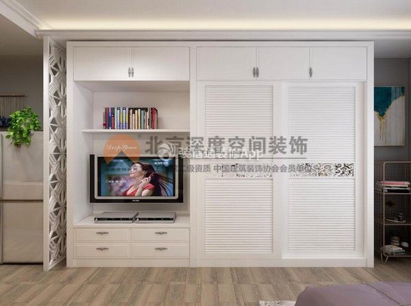信昌棠棣之华欧式风格一居室电视柜衣柜设计图片
