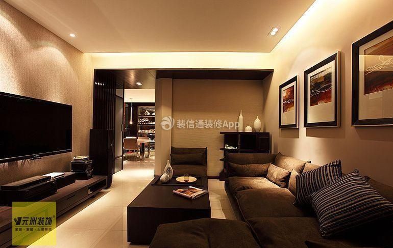 时代晶科名苑现代简约120平三居室客厅装修案例