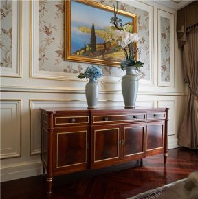 金色广场美式风格105平家庭室内装饰柜摆放图片