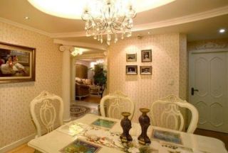 中海龙湾半岛欧式139平四居室餐厅装修案例