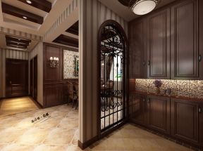 中海城学府美式古典风格进门玄关柜设计效果图片