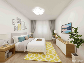 东原嘉阅湾现代简约118平三居室卧室装修案例