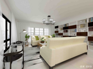 东原嘉阅湾现代简约118平三居室客厅装修案例