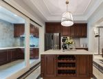 豪华别墅西式厨房中岛台设计装饰效果图片