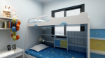 三林新村70平两居室儿童房高低床设计图赏析