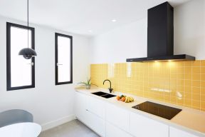 极简风格家庭厨房灶台台面装饰效果图片