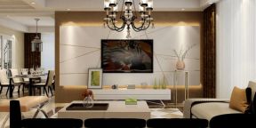 现代简约风格客厅电视背景墙设计造型图赏析