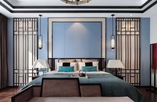 中式风格新房卧室床头吊灯设计效果图欣赏