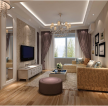 110平方鑫源国际欧式风格客厅白色电视柜设计图