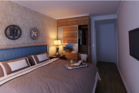 香樟苑现代简约风格家庭卧室床头设计效果图赏析