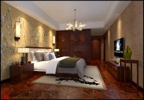丽雅龙城新中式风格卧室床头壁灯装潢设计图片