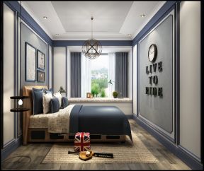丽雅龙城285平现代风格卧室床头背景墙设计效果图