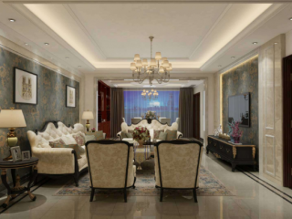 国际大厦130平米欧式客厅沙发装修设计效果图欣赏