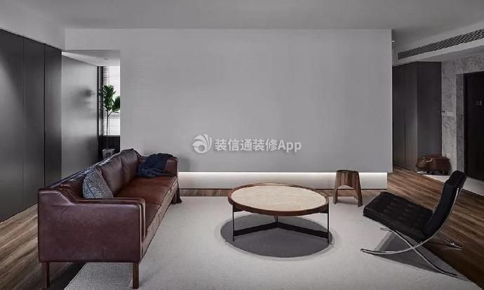 碧桂园155平极简风格客厅沙发摆放设计图欣赏