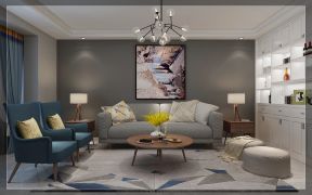 枫林园现代风格客厅沙发摆放装修图片赏析