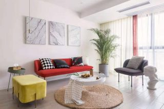 现代北欧风格90平客厅沙发颜色搭配效果图