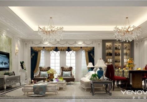 紫檀轩153㎡新古典风格四居室装修案例