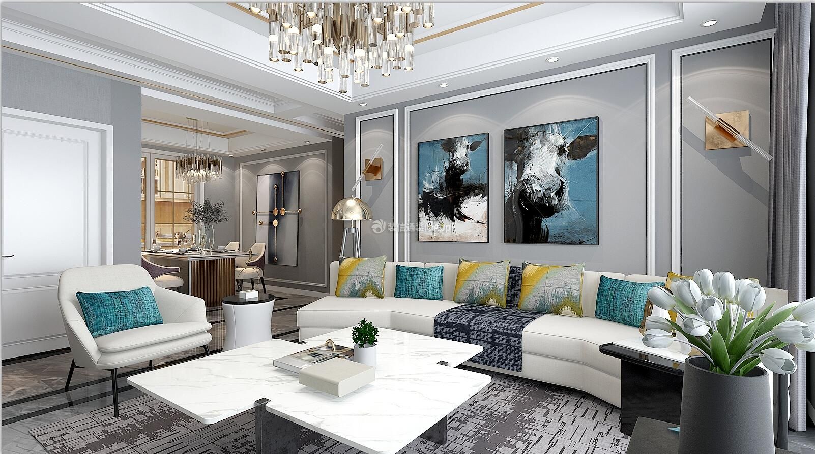  2020创意茶几设计 创意茶几图片 2020客厅白色沙发效果图