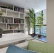 中海紫御华府现代三居室客厅整体书柜设计图