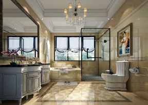 海珀宫爵520平法式别墅卫生间整体淋浴房装修图
