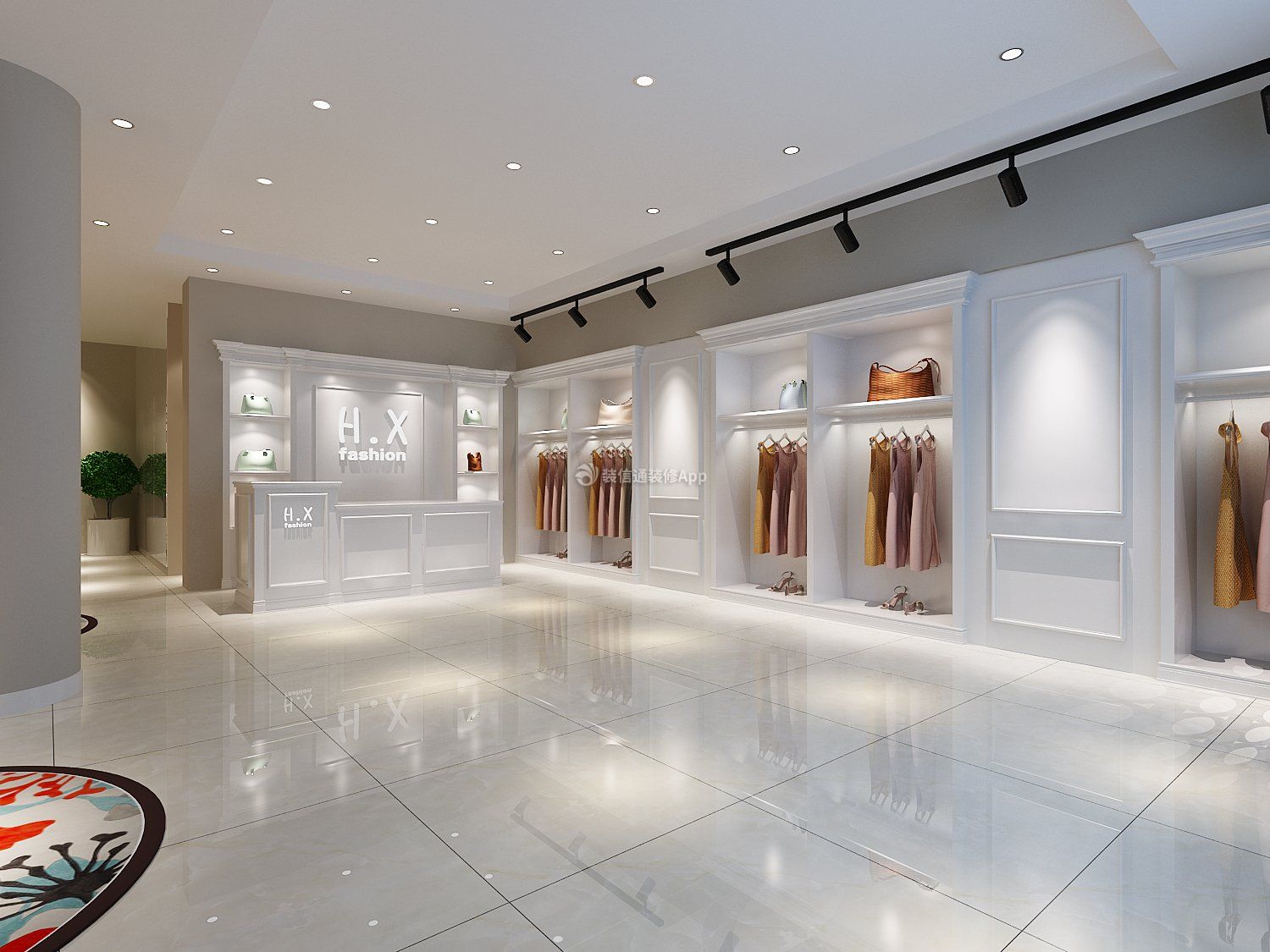 160平米现代服装店展柜装修设计效果图欣赏