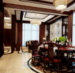 时代雅居中式风格别墅餐厅设计装修图片2023