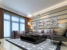 2020现代风格客厅家具效果图 2020现代风格客厅沙发背景墙