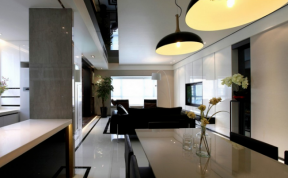 江滨新城现代简约风格家庭餐厅吊灯设计图片