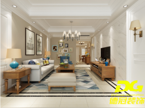 银泰城126平米美式客厅装修设计效果图欣赏