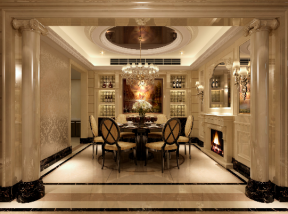 东方明珠146平米欧式餐厅装修设计效果图欣赏