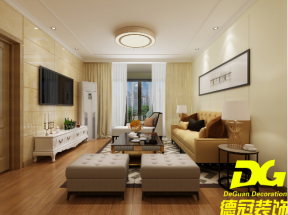 瀚江府133平米欧式客厅沙发装修设计效果图欣赏