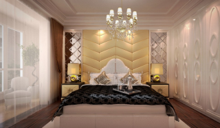 世纪花园欧式风格家庭卧室软包设计效果图片