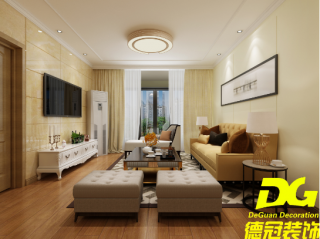瀚江府133平米欧式客厅沙发装修设计效果图欣赏
