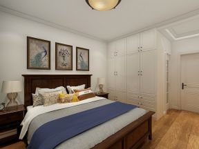 中海海悦府130平米三居美式卧室装修设计效果图