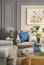 首开琅樾美式风格客厅沙发角几装饰效果图