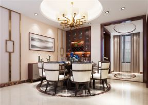 中海翠林新中式438平别墅餐厅装修案例